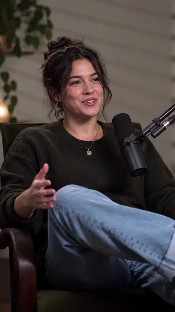 Illustration of a podcast guest